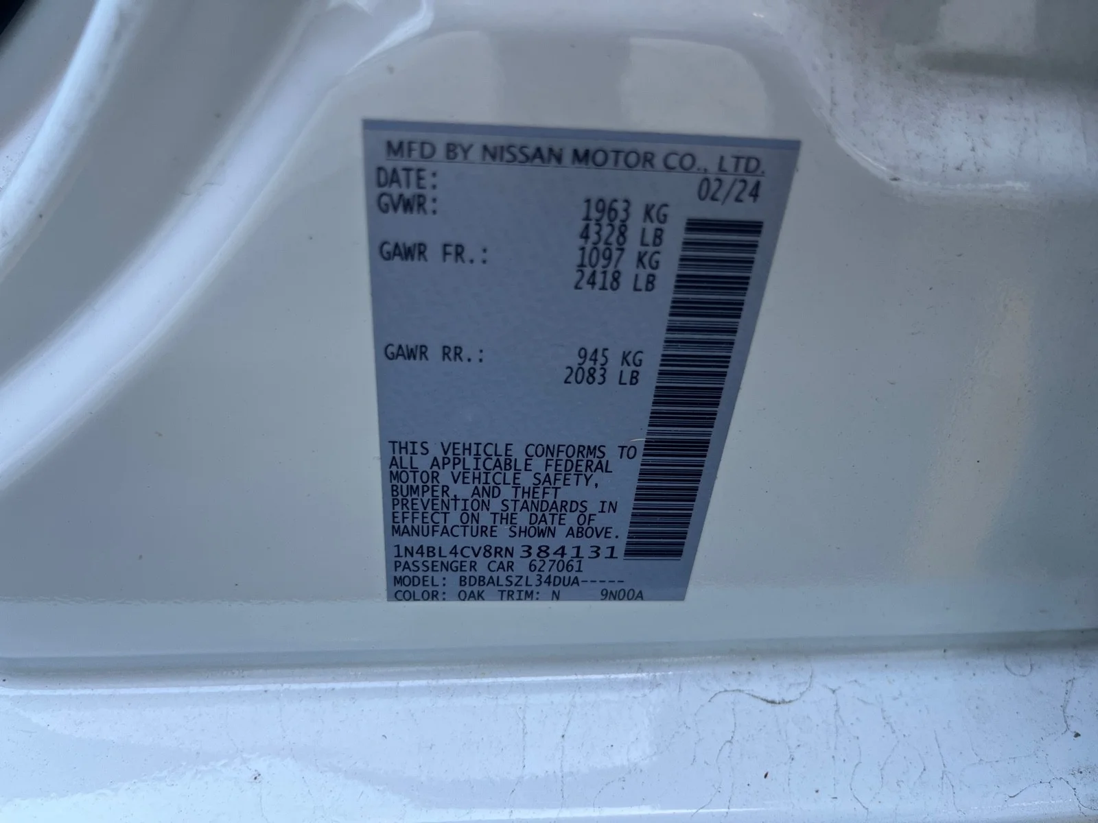 Used 2024 Glacier White Nissan 2.5 SR image 9