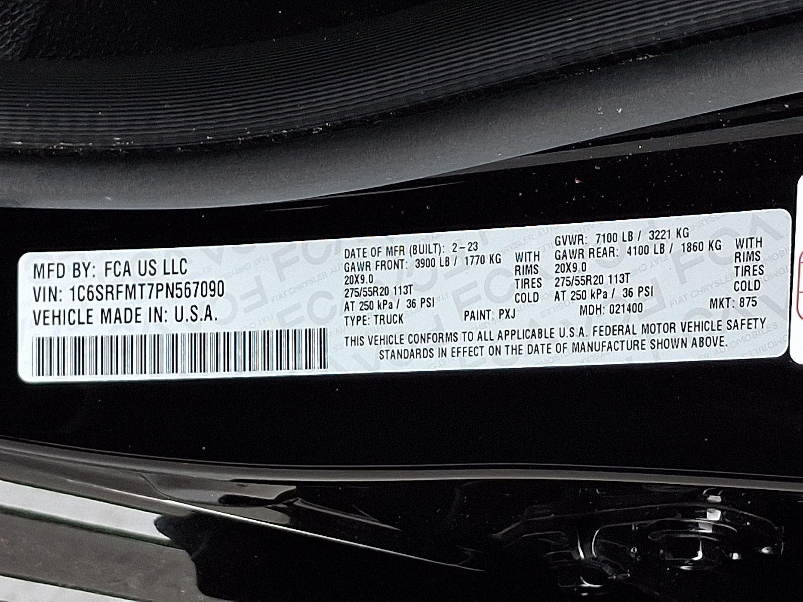 Used 2023 Diamond Black Crystal Pearlcoat Ram Big Horn image 27