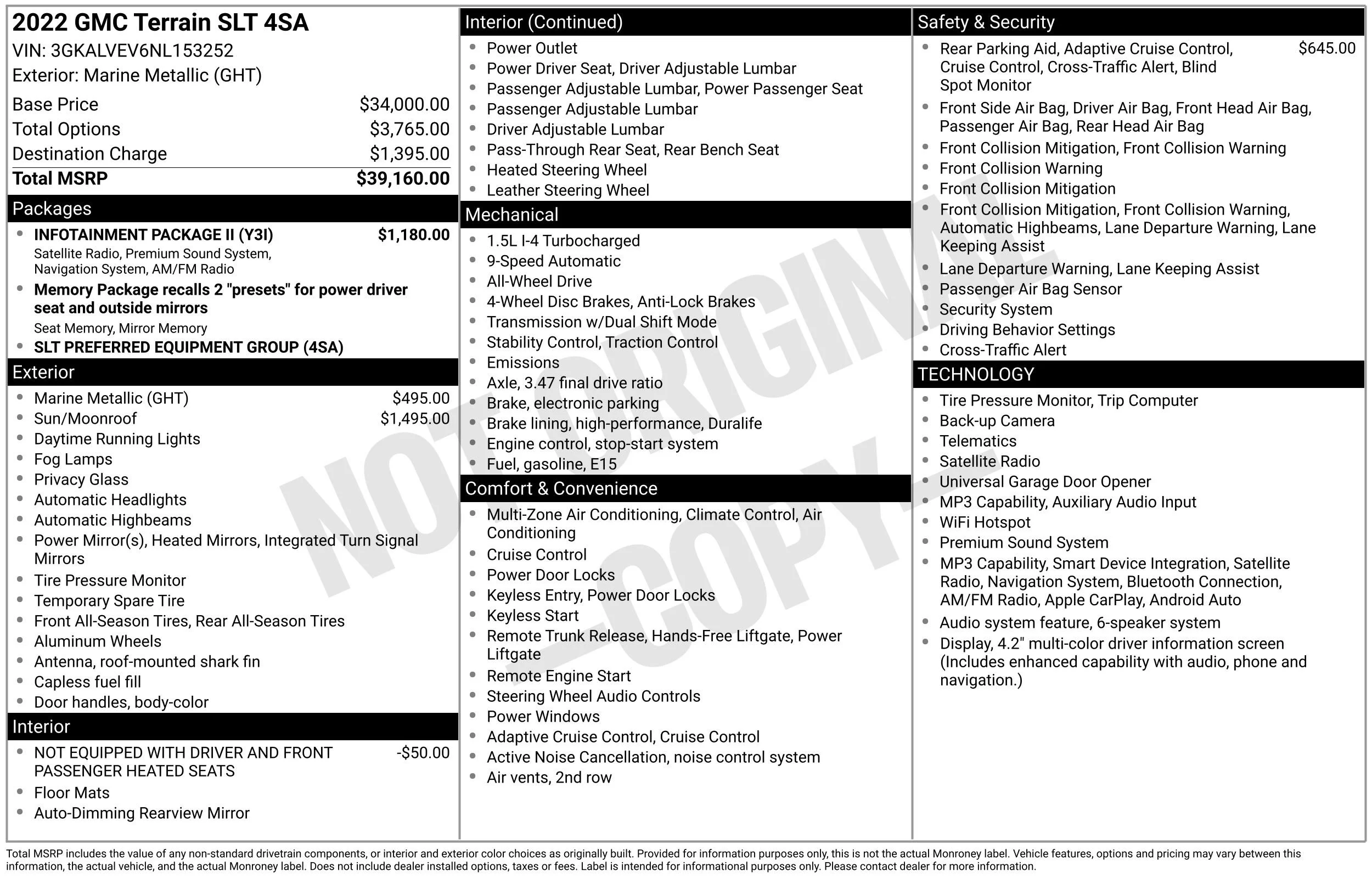 Used 2022 MARINE METALLIC GMC SLT image 46