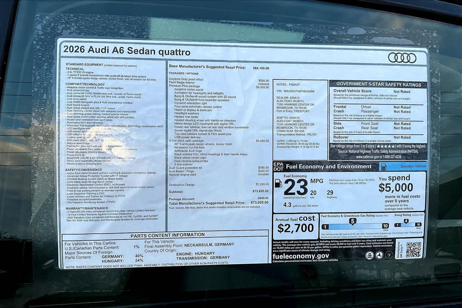 Certified Used 2026 Daytona Gray Pearl Effect Audi Premium Plus image 16