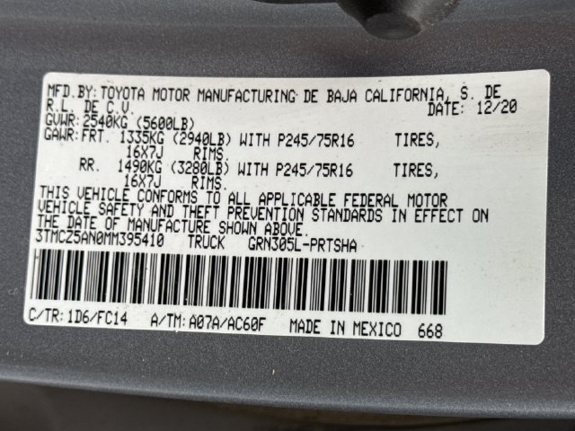 Used 2021 Silver Sky Metallic Toyota SR5 image 28