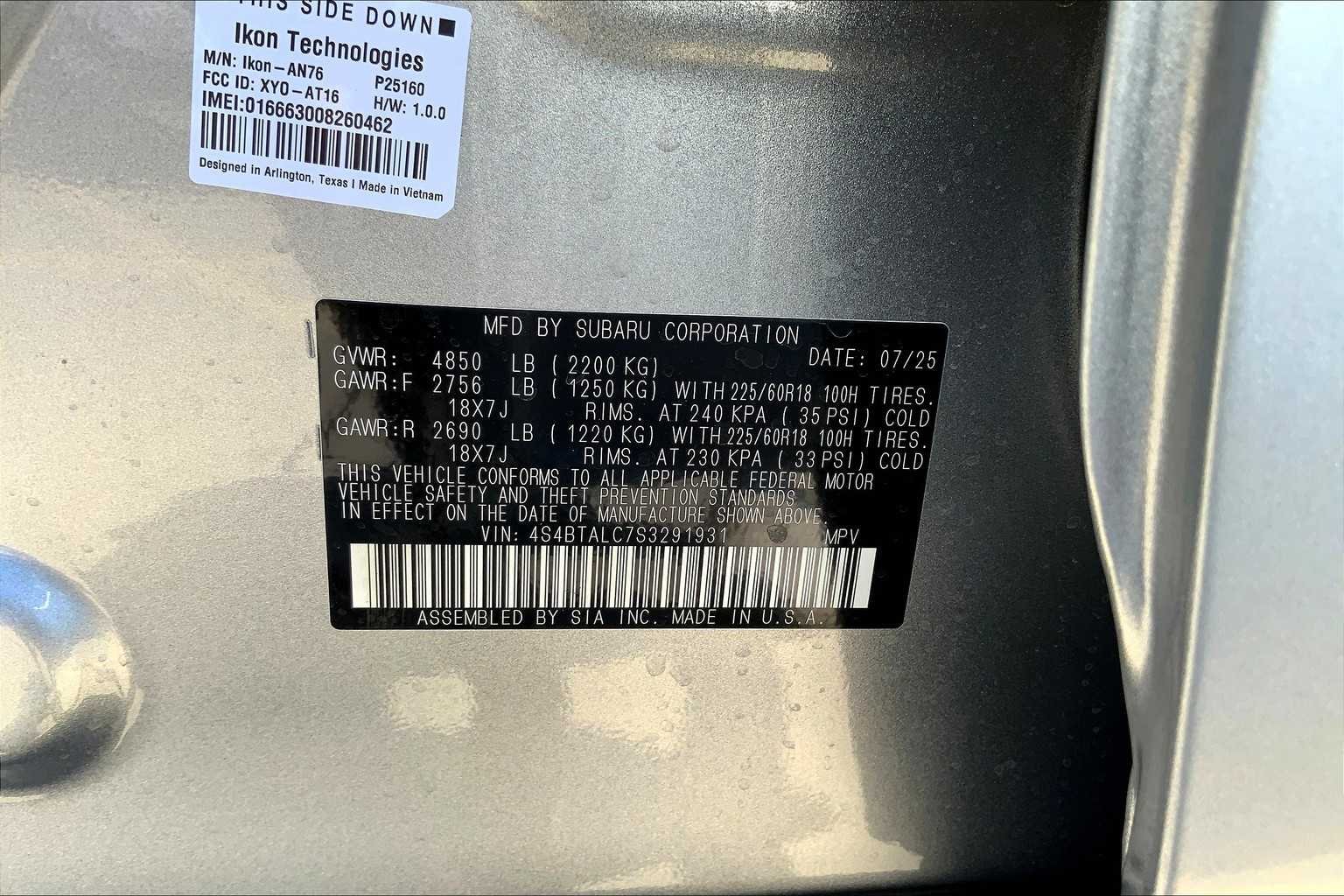 Certified Used 2025 Ice Silver Metallic Subaru Onyx Edition image 19