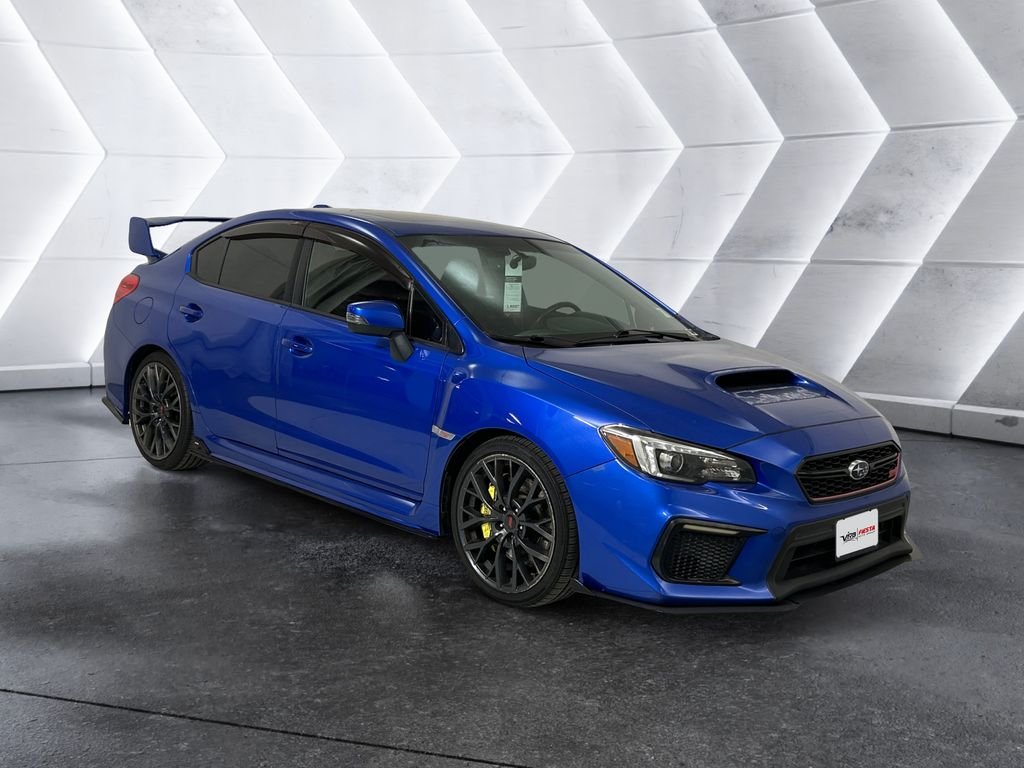 Blue 2019 Subaru WRX STI Limited AWD with Wing Spoiler Sedan All-Wheel Drive