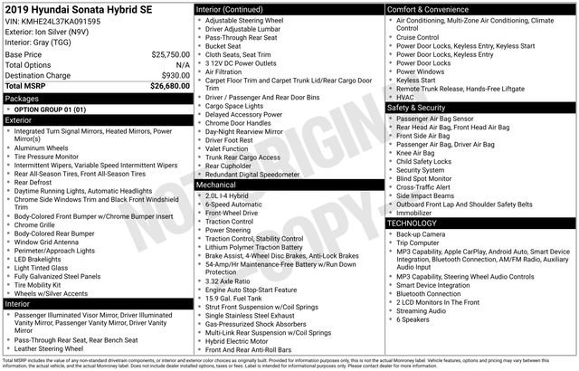 Used 2019 Silver Hyundai SE image 2