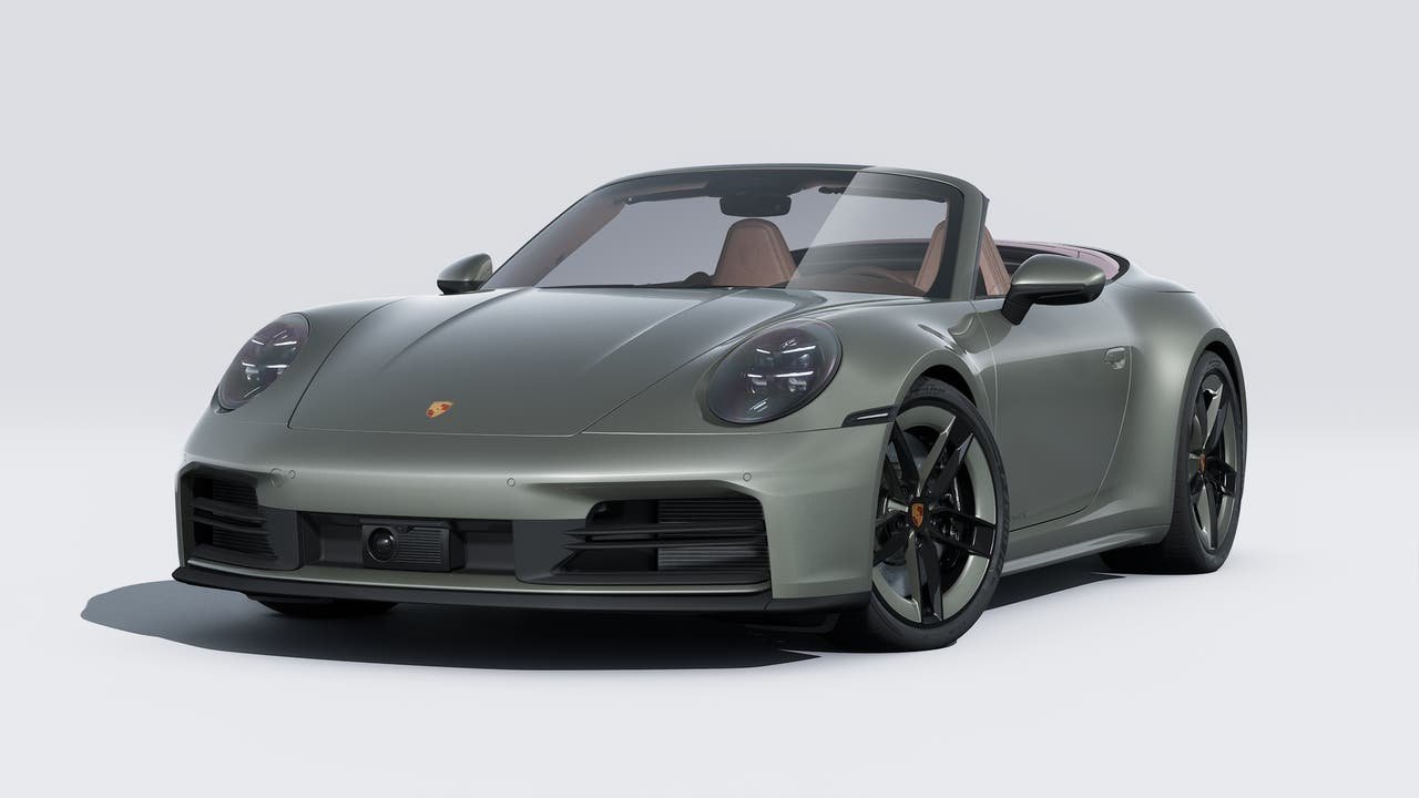New 2026 Aventurine Green Metallic Porsche Carrera 4S Cabriolet image 1