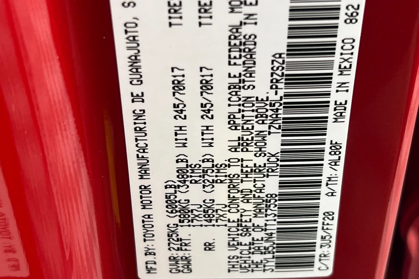 New 2026 Supersonic Red <sup>1</sup> Toyota  SR5 image 20
