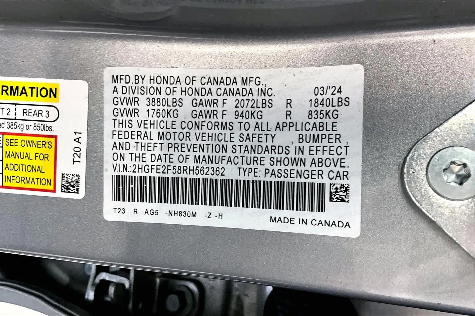Used 2024 Lunar Silver Metallic Honda Sport image 35