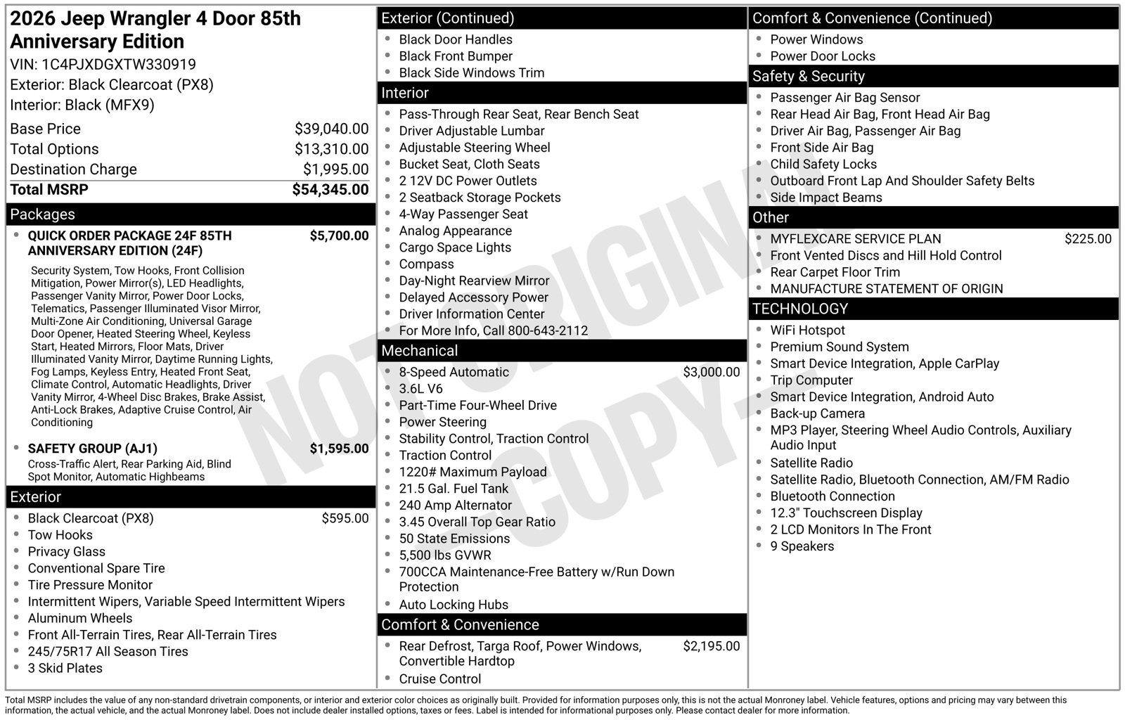 New 2026 Black Clear-Coat Exterior Paint Jeep 85th Anniversary Edition image 33