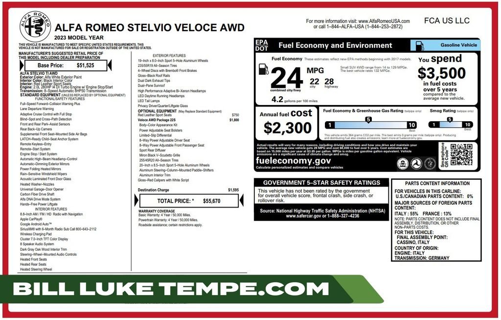 Used 2023 White Alfa Romeo Veloce image 1