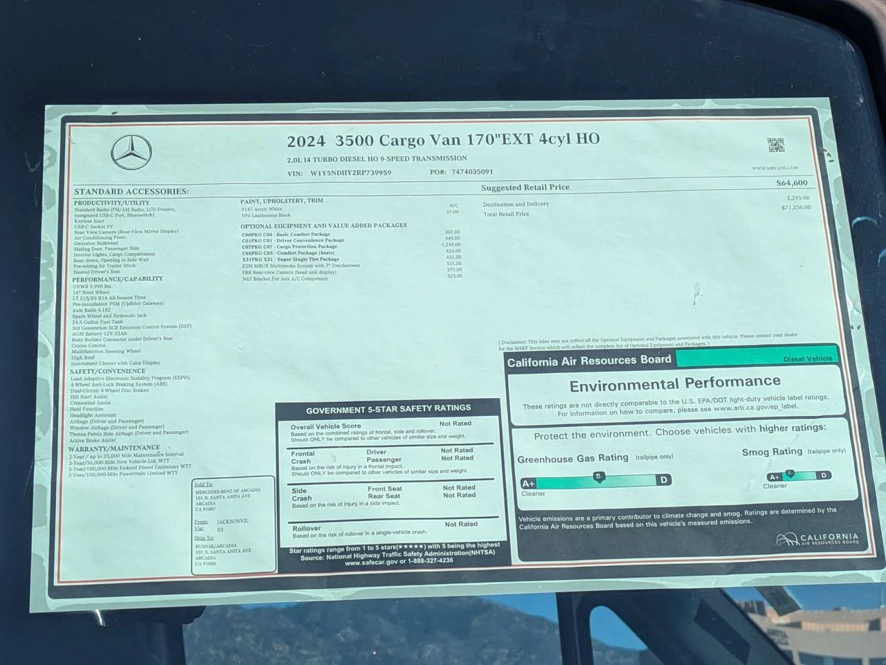 Used 2024 White Mercedes-Benz Cargo 170 WB Extended image 15