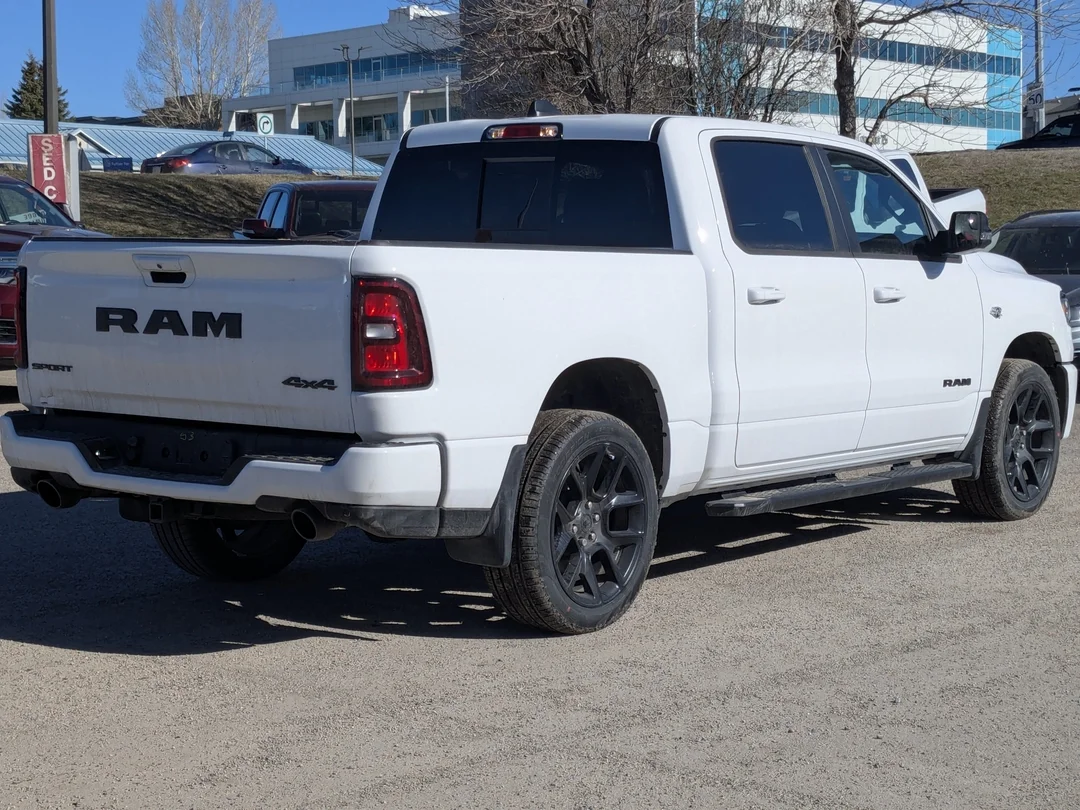 New 2026 White RAM Sport - - Night Edition - Sport Lvl 1 Grp - 5.7L HEMI V8 eTorque - Pano Sunroof & More! image 8