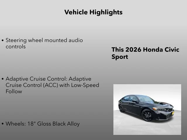 New 2026 Crystal Black Pearl Honda Sport image 5