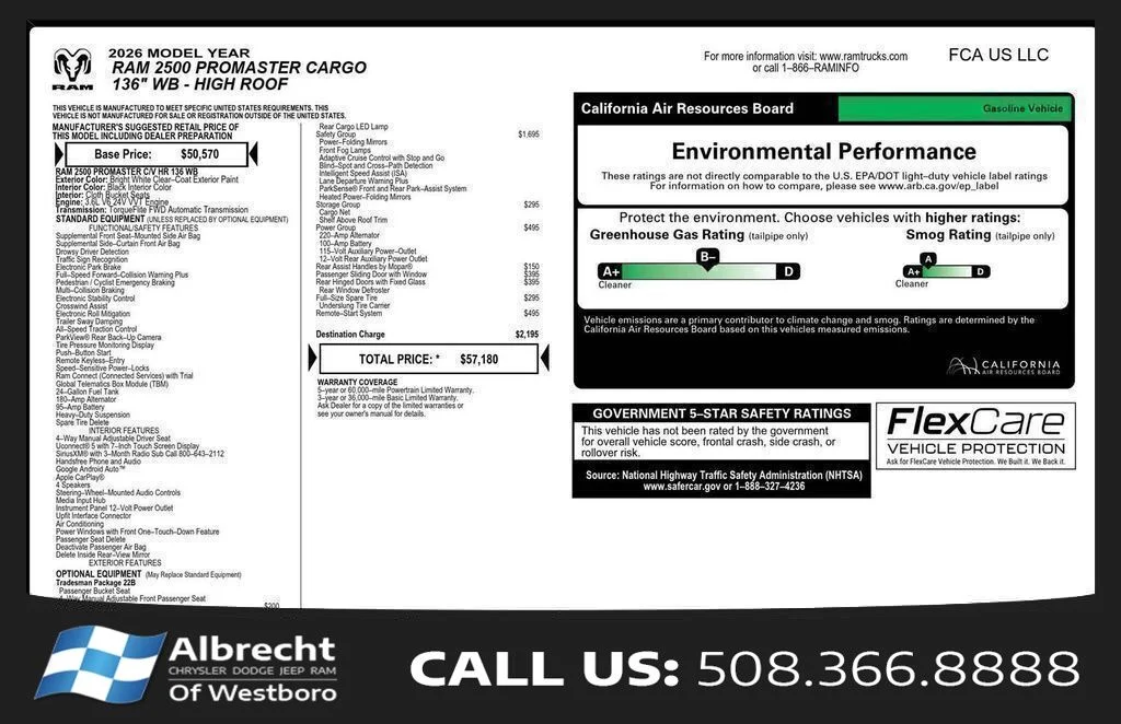 New 2026 Bright White Clear-Coat Exterior Paint RAM High Roof image 13