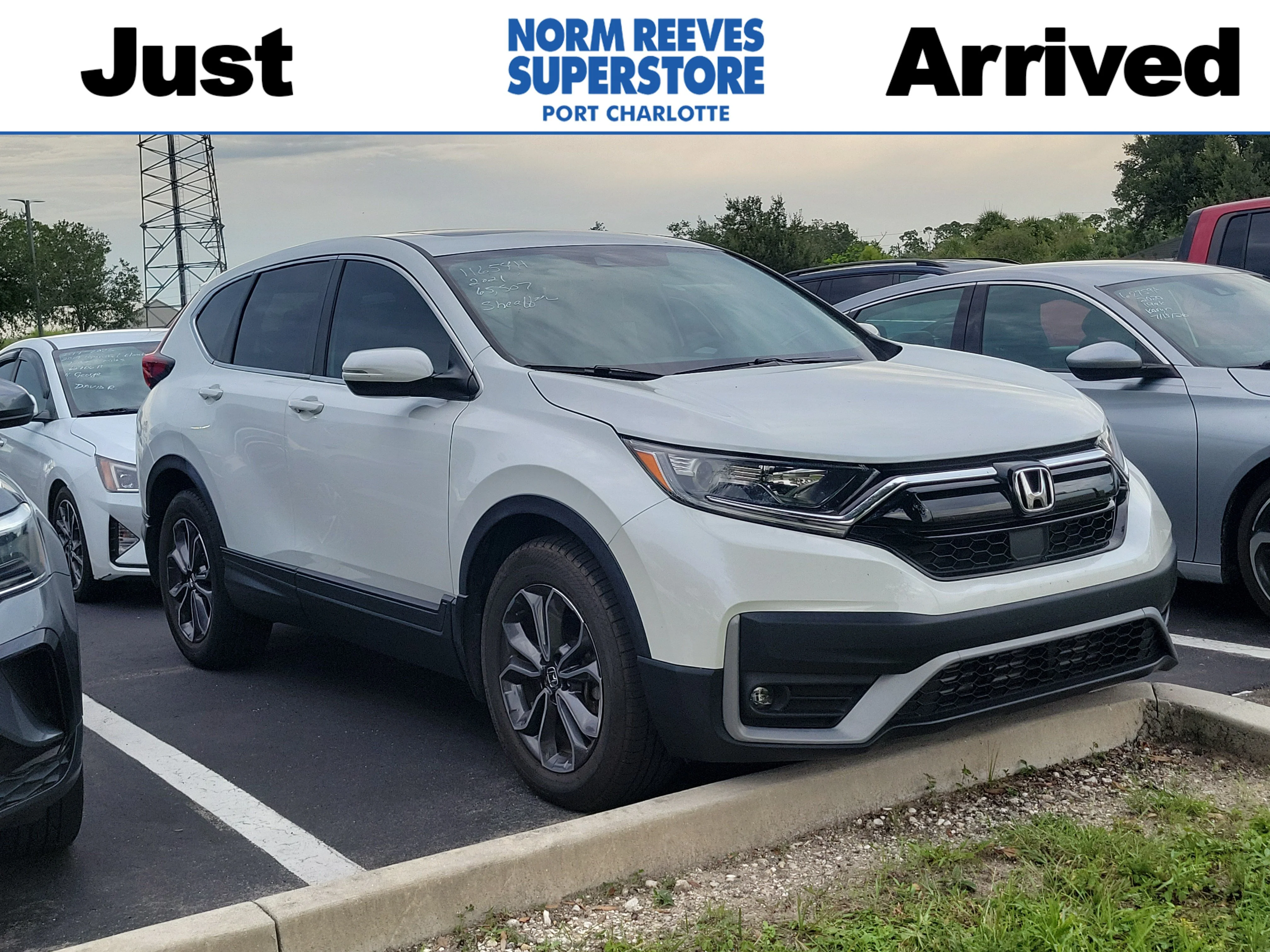 Used 2021 Platinum White Pearl Honda EX image 1