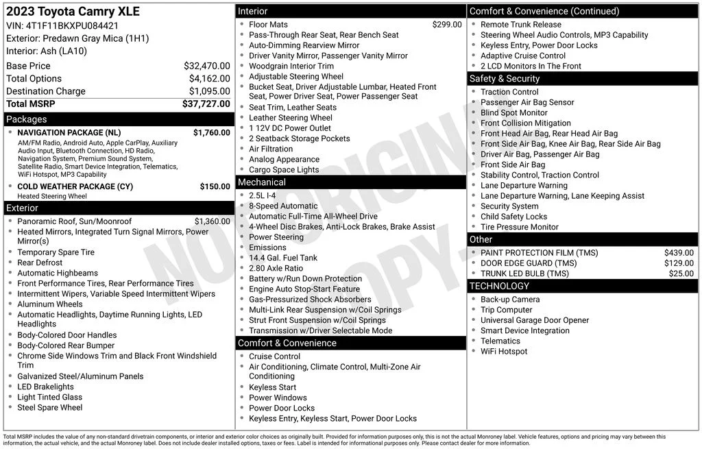 Used 2023 Gray Toyota XLE image 17
