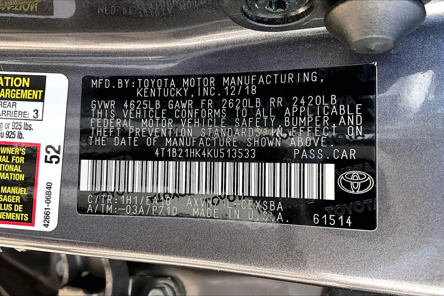 Used 2019 Predawn Gray Mica Toyota Hybrid SE image 37