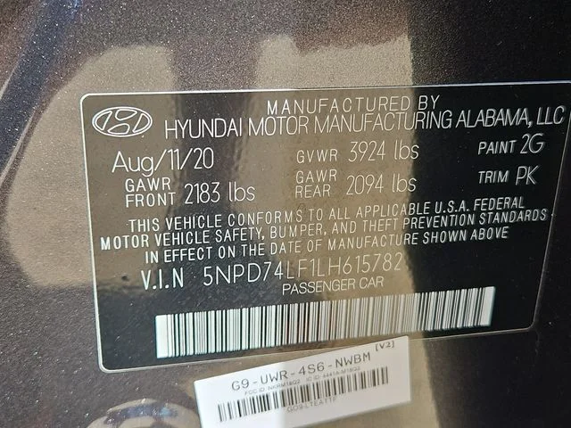 Used 2020 Gray Hyundai SE image 9