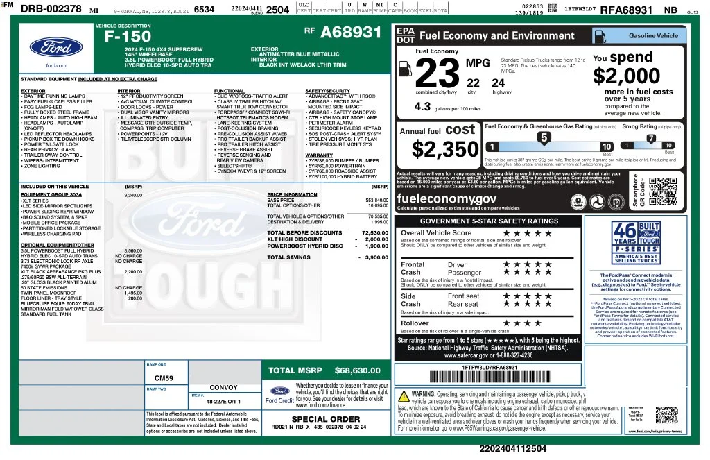 Certified Used 2024 Blue Ford XLT image 2