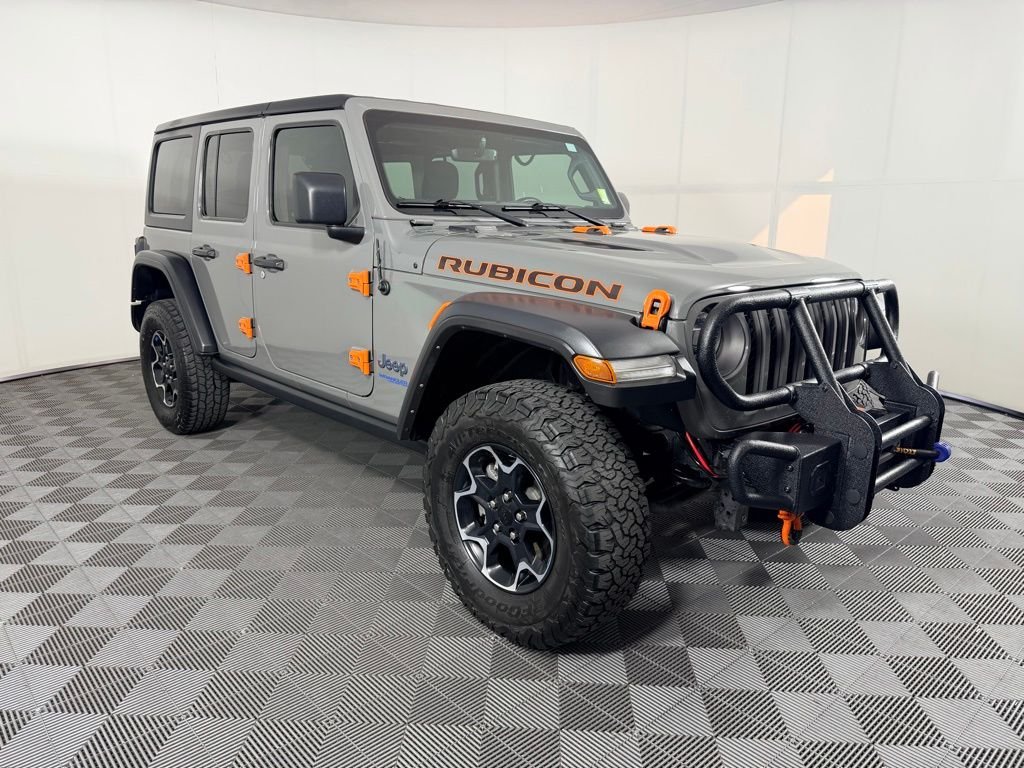 Used 2022 Gray Jeep Unlimited Rubicon 4xe image 3