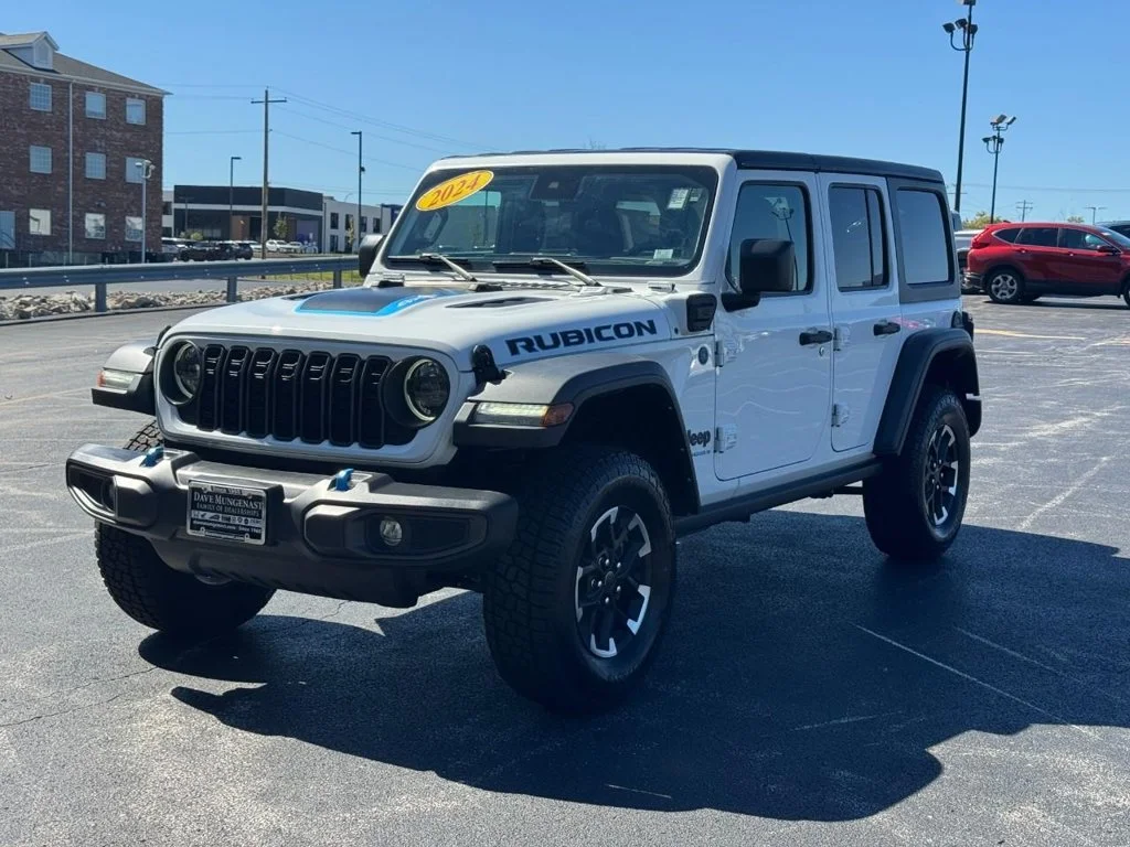 Used 2024 Bright White Clearcoat Jeep Rubicon 4xe image 9