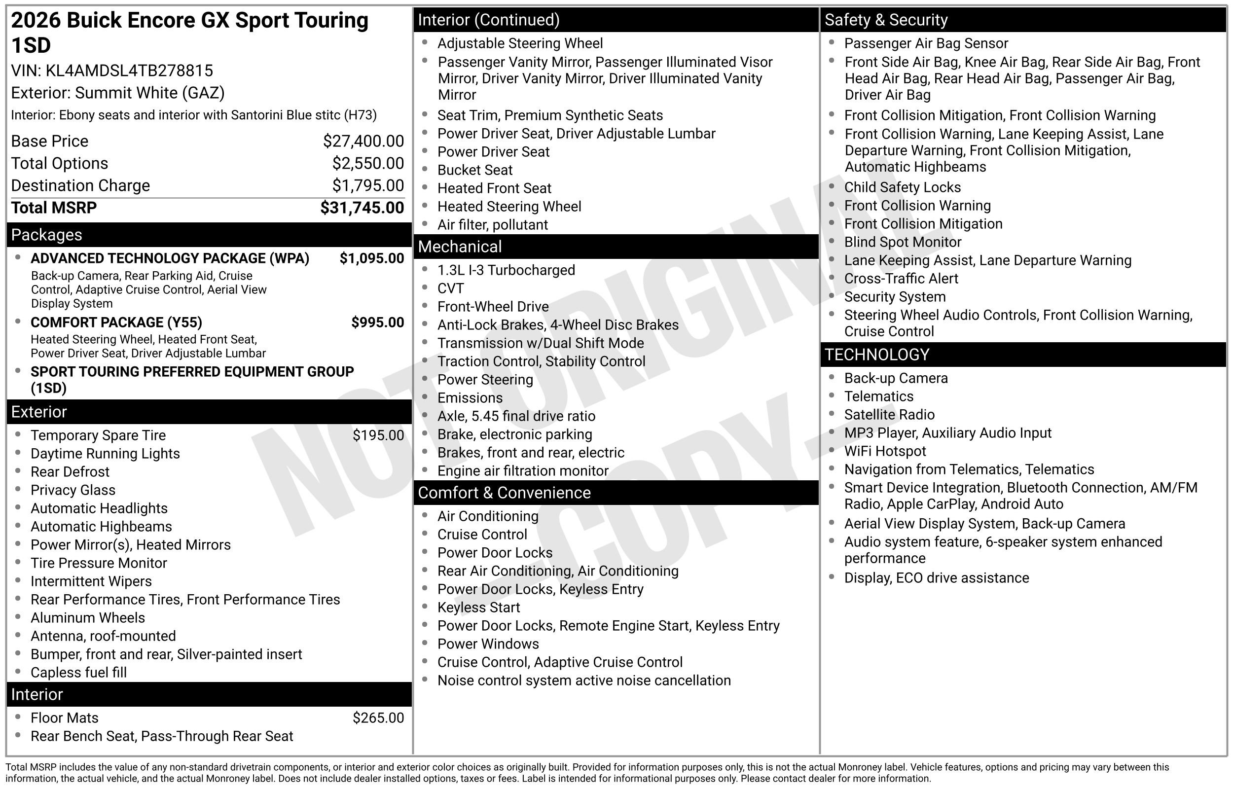 New 2026 Summit White Buick Sport Touring image 38