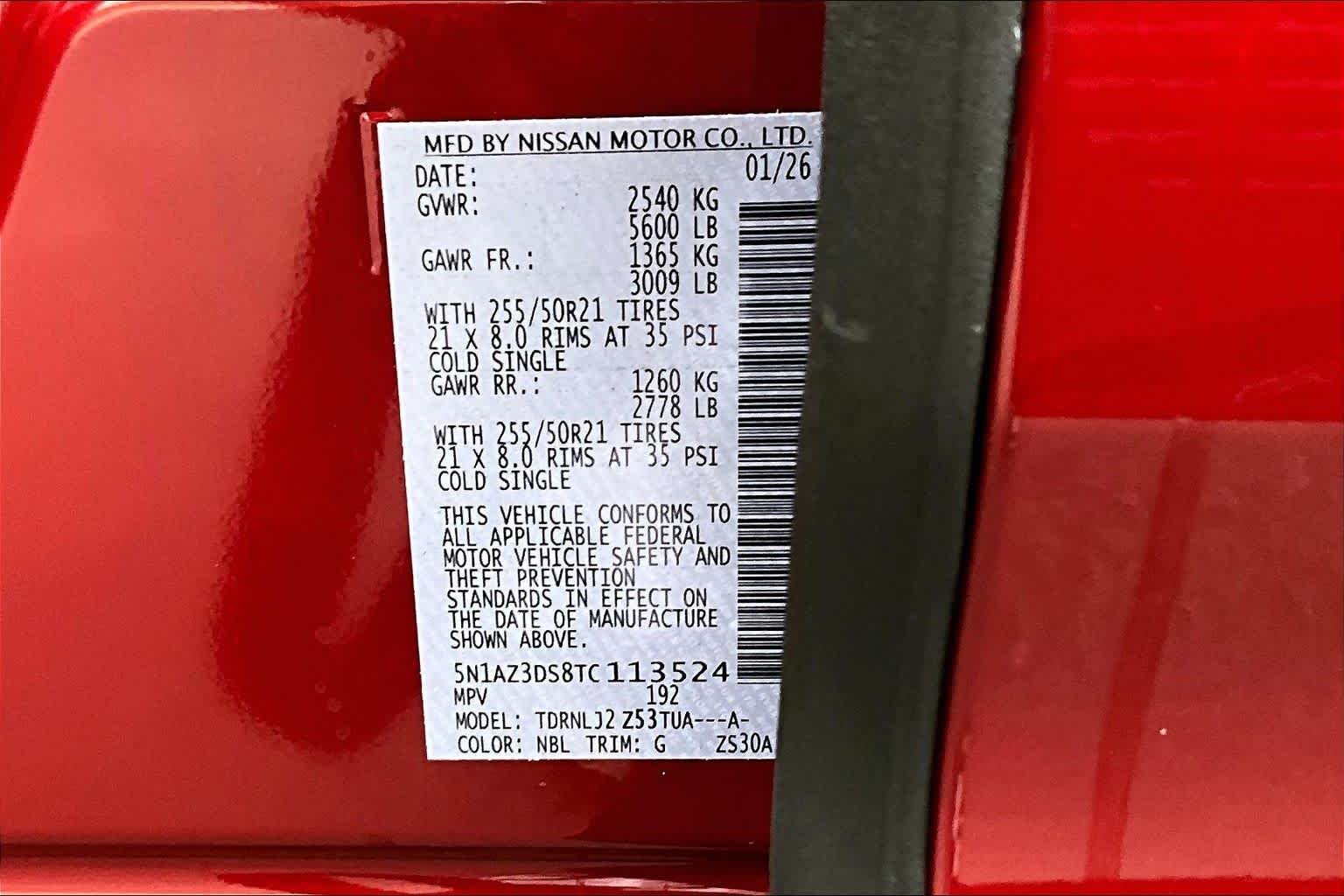New 2026 Scarlet Ember Tintcoat Nissan Platinum image 22