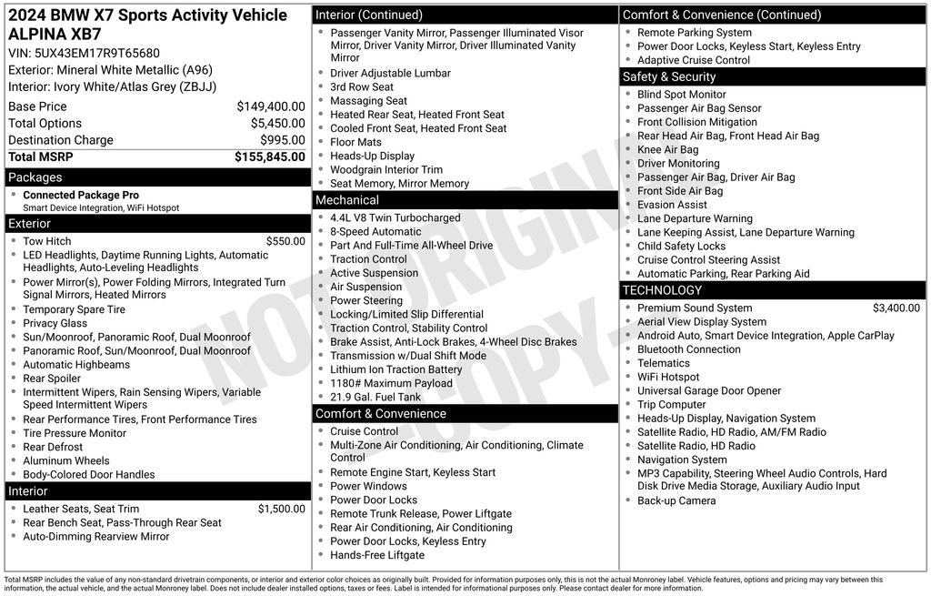 Certified Used 2024 White BMW ALPINA XB7 image 2