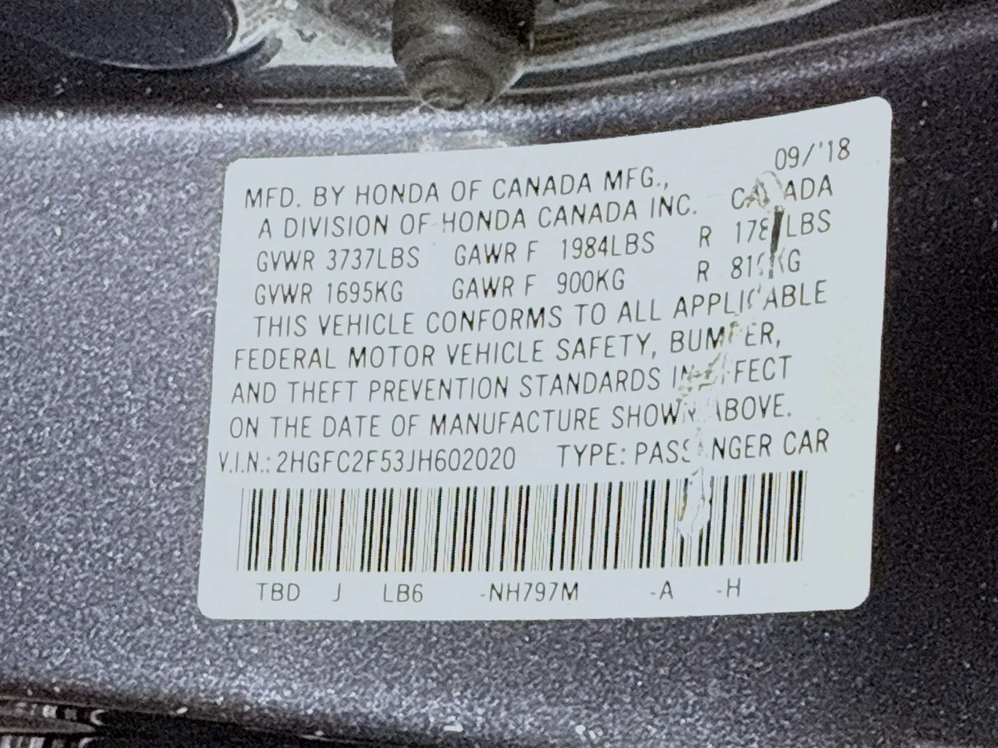 Used 2018 Modern Steel Metallic Honda LX image 35