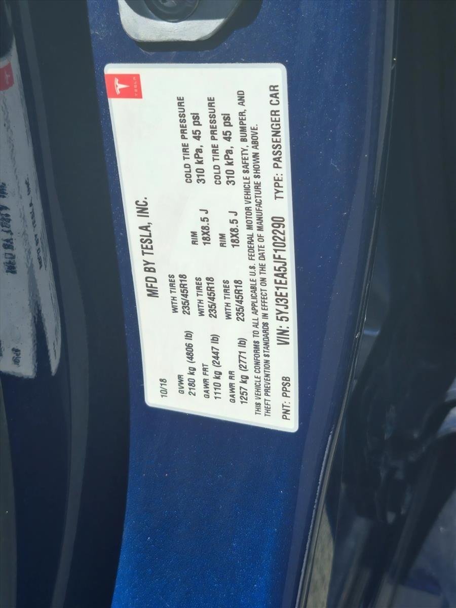 Used 2018 Blue Tesla Long Range Battery image 23
