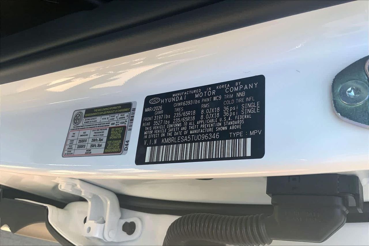 New 2026 Creamy White Pearl Hyundai SEL 8P image 19