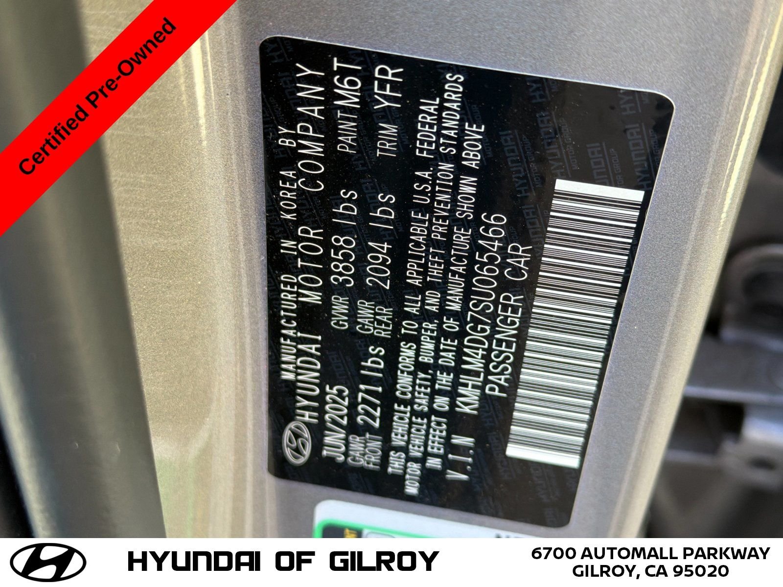 Certified Used 2025 Silver Hyundai SEL Sport image 28