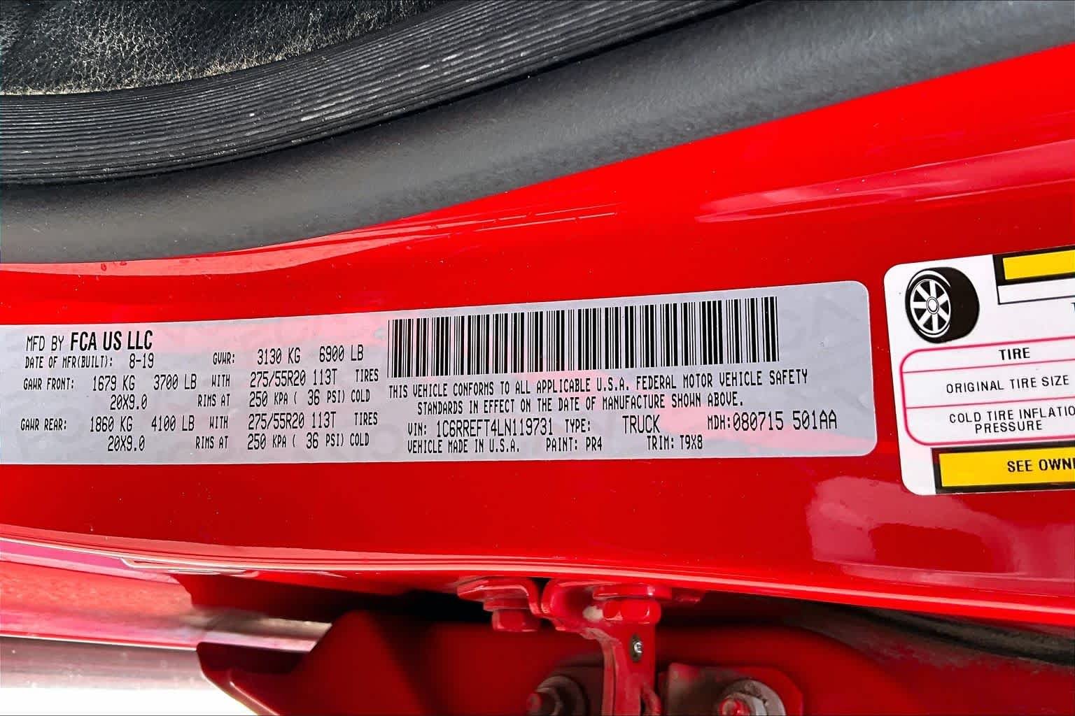 Used 2020 Flame Red Clearcoat Ram Lone Star image 30