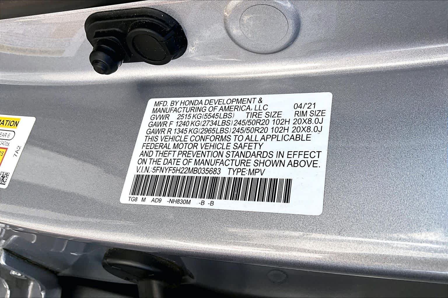 Used 2021 Lunar Silver Metallic Honda Special Edition image 35