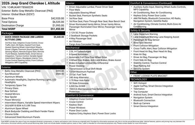 New 2026 Baltic Gray Metallic Clearcoat Jeep Laredo Altitude image 32