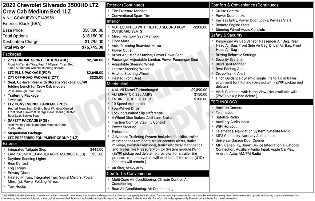 Used 2022 Black Chevrolet LTZ image 9