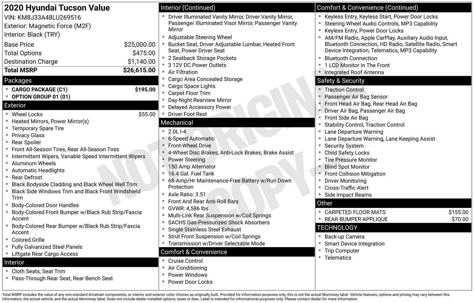 2020 Hyundai Tucson Value FWD's photo
