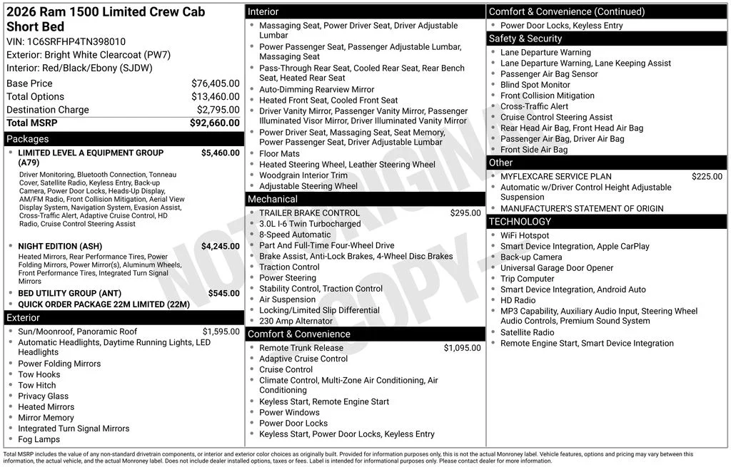 New 2026 Bright White Clear-Coat Exterior Paint RAM Limited image 9