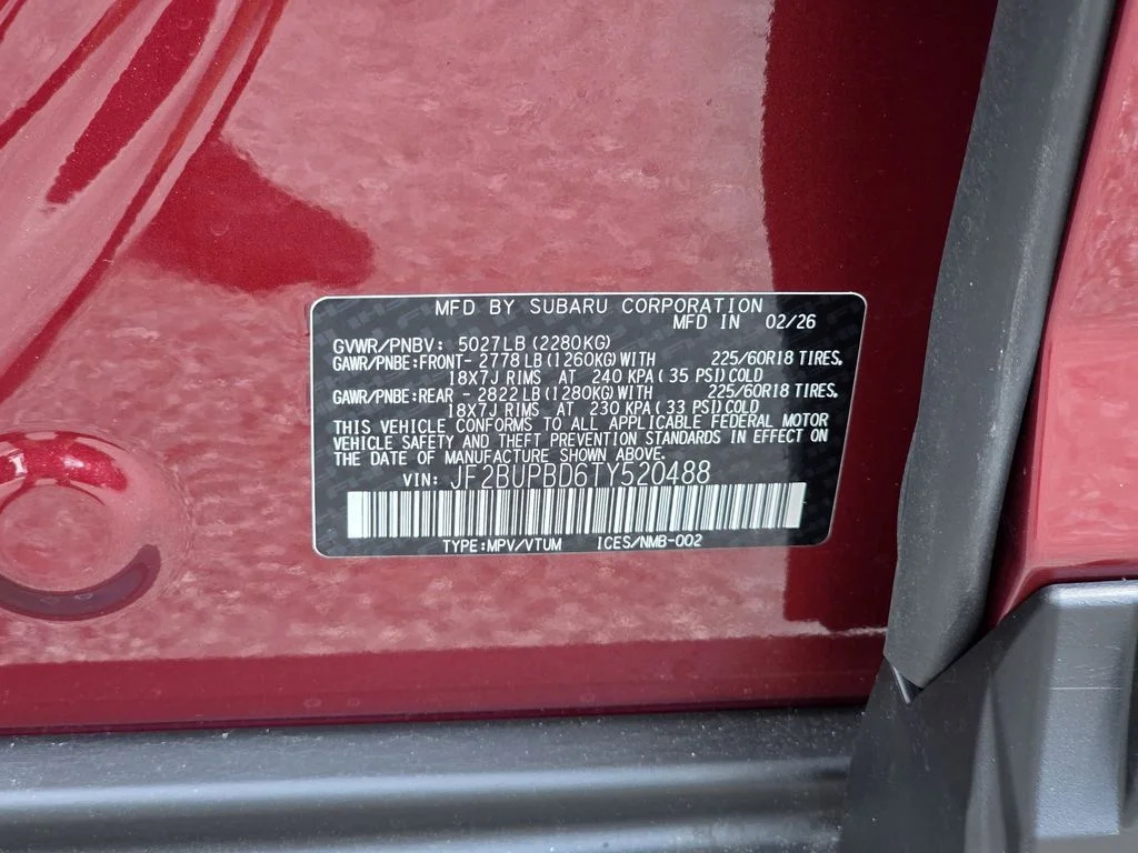 New 2026 CRIMSON RED PEARL Subaru Premium image 32