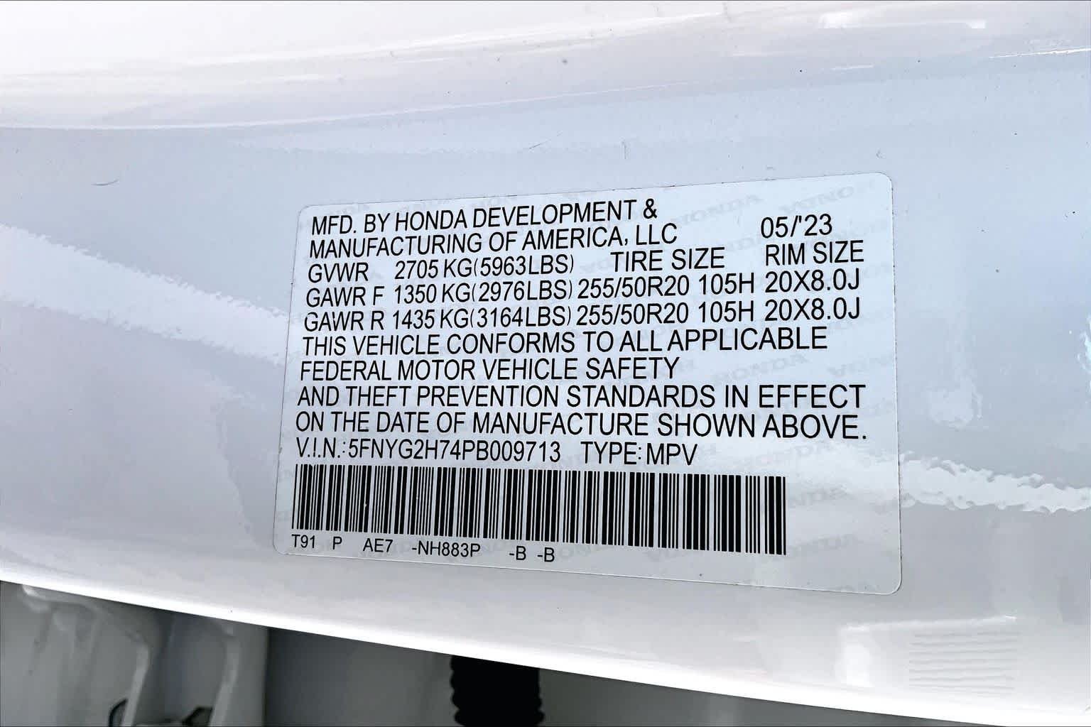 Used 2023 Platinum White Pearl Honda Touring image 34