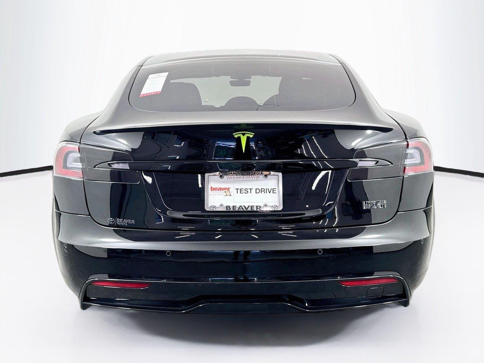 Used 2021 Solid Black Tesla Plaid image 12
