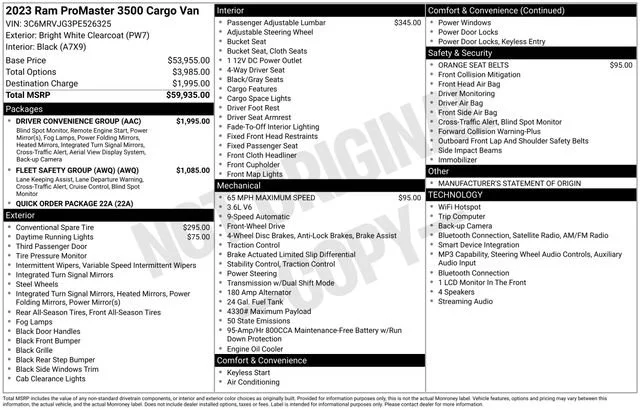 Used 2023 Bright White Clearcoat Ram High Roof image 31