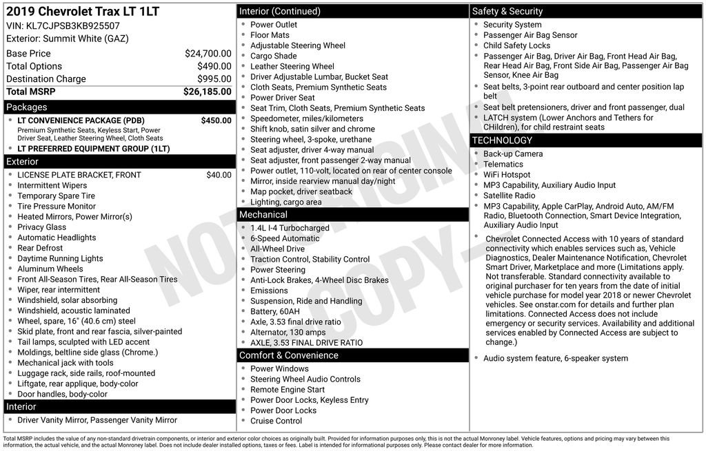 Used 2019 White Chevrolet LT image 3