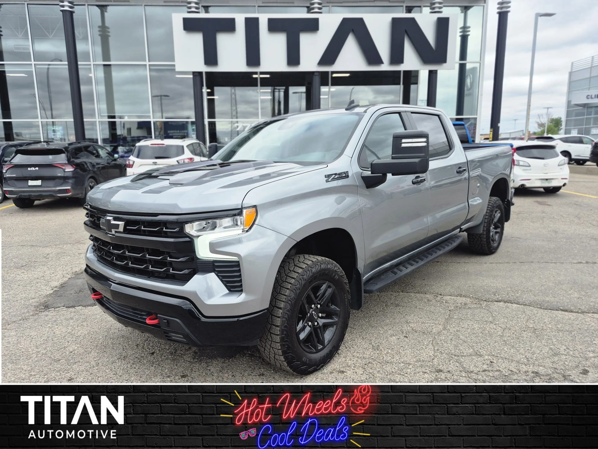 Certified Used 2024 Sterling Grey Metallic Chevrolet LT Trail Boss 4WD*5.3L V8 | Adaptive Cruise | Remote Start | Htd Seats & Wheel | 6ft Box | Tow Pkg image 1