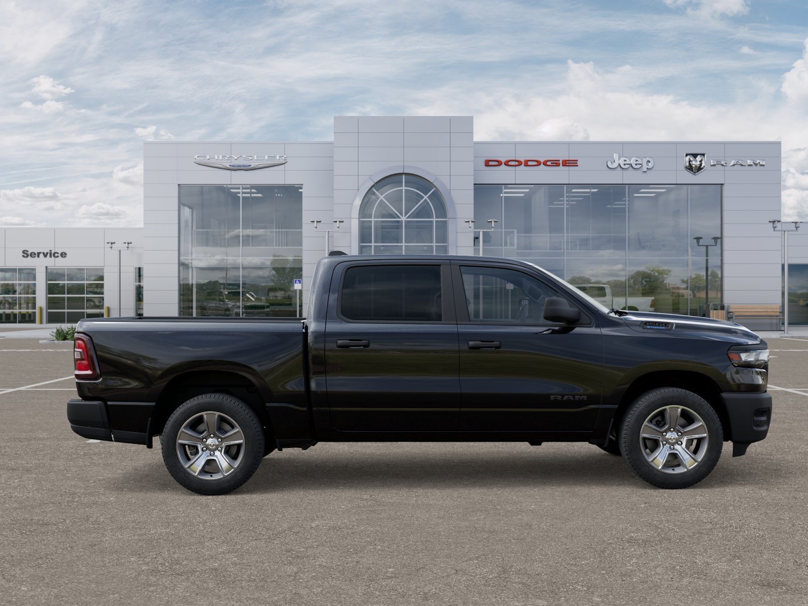 New 2025 Diamond Black Crystal Pearl-Coat Exterior Paint RAM Tradesman image 47