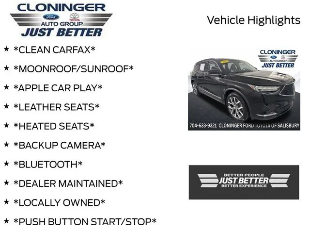 Used 2022 Black Acura Technology image 3