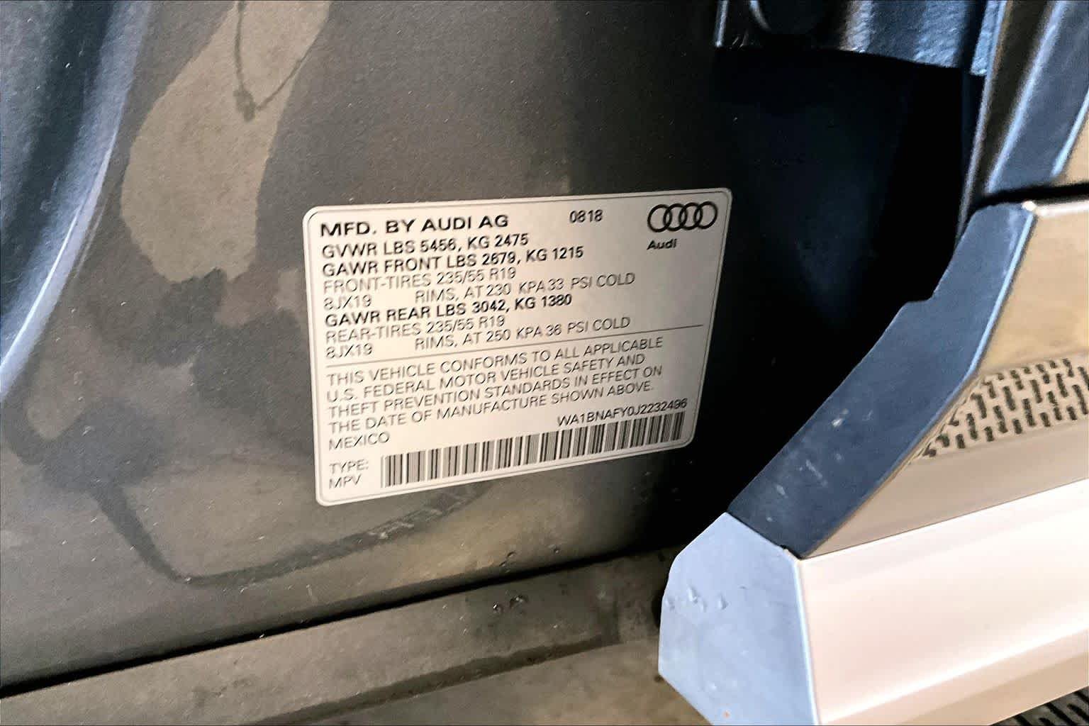Used 2018 Monsoon Gray Metallic Audi Premium Plus image 34