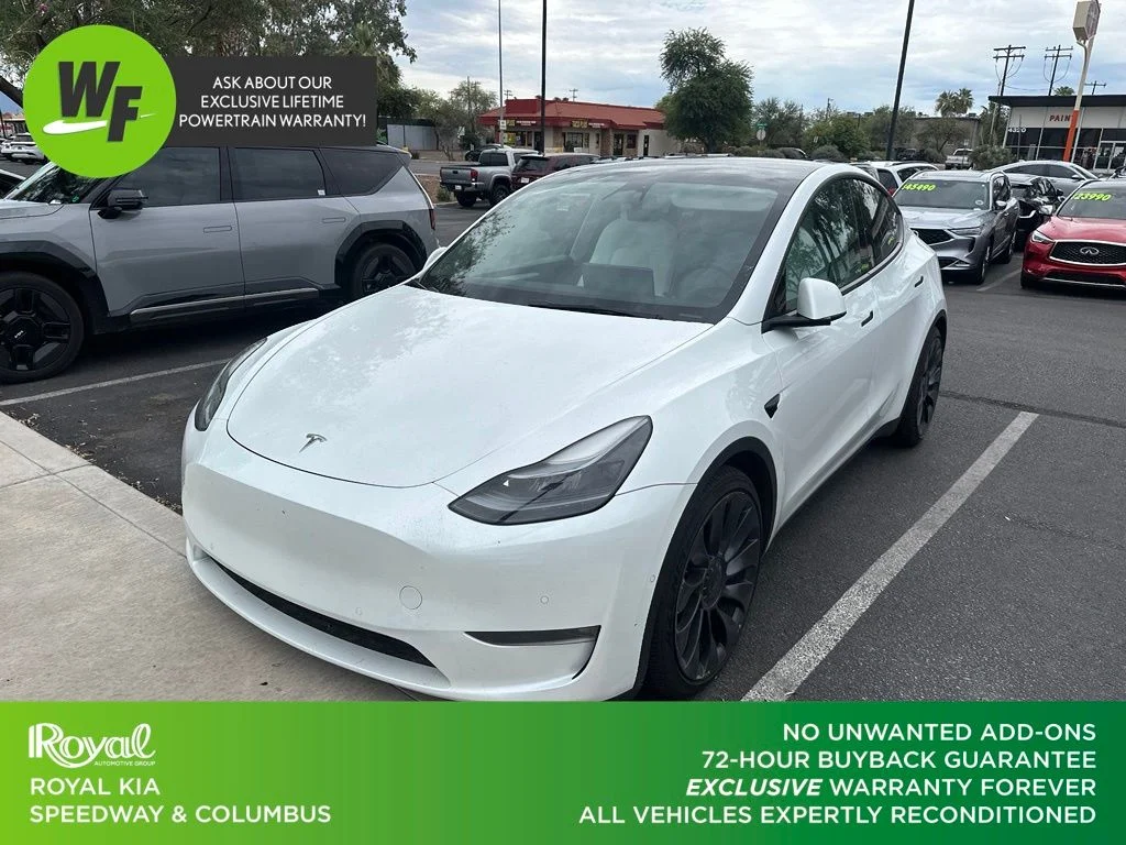 Used 2022 White Tesla Performance image 1