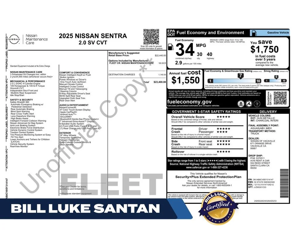 2025 Nissan Sentra SV CVT's photo