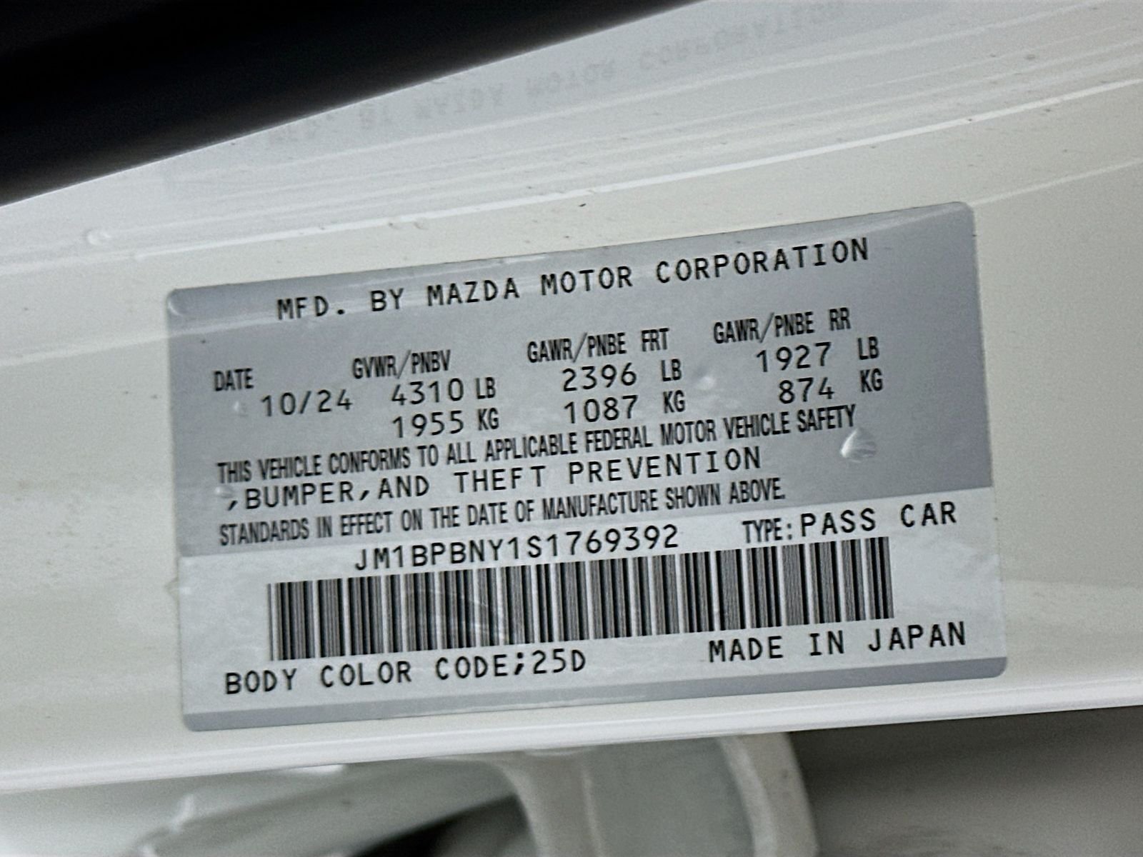Certified Used 2025 Snowflake White Pearl Mazda 2.5 Turbo Premium Plus Package image 33