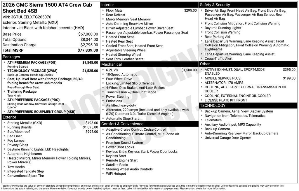 New 2026 Sterling Metallic GMC AT4 image 23